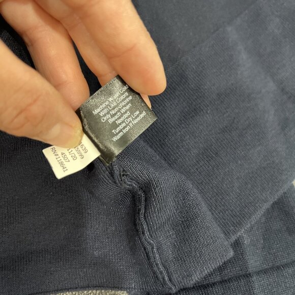 Lane Bryant Open Front Cardigan Womens Sz 26/28 Navy Drape Ribbed Preppy Career - Picture 5 of 6